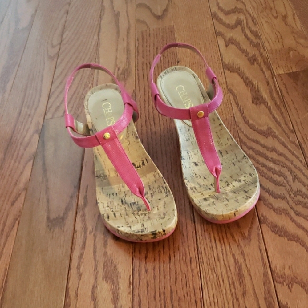 2 for 20 Chaps Pink Wedges Size 9.5